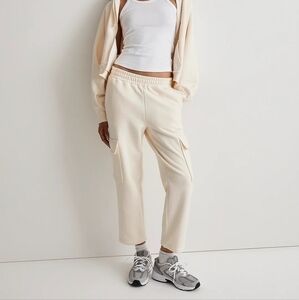 Madewell Brushed Pull-On Cargo Pants‎ in Antique Cream size XXS NWT NG964